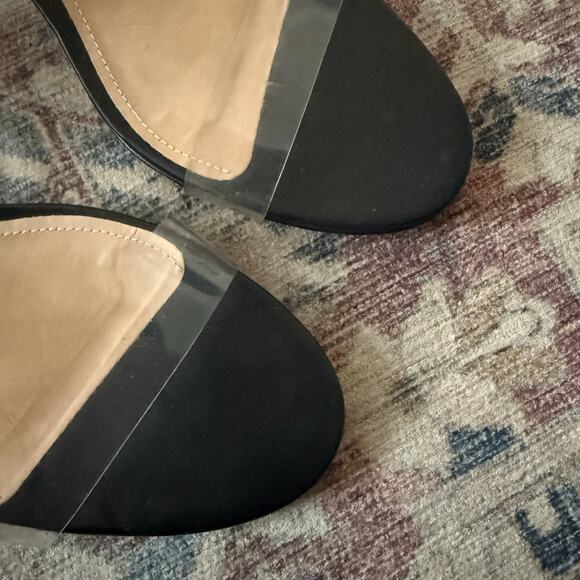 Schutz Victorie Transparent Black PVC Block Heel Sandals Size 11 - Picture 4 of 11